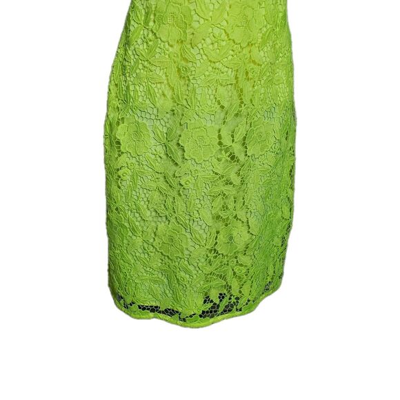 J.Crew Collection Neon Yellow Sleeveless Shift Lace Formal Dress  Size 4 - Picture 6 of 8